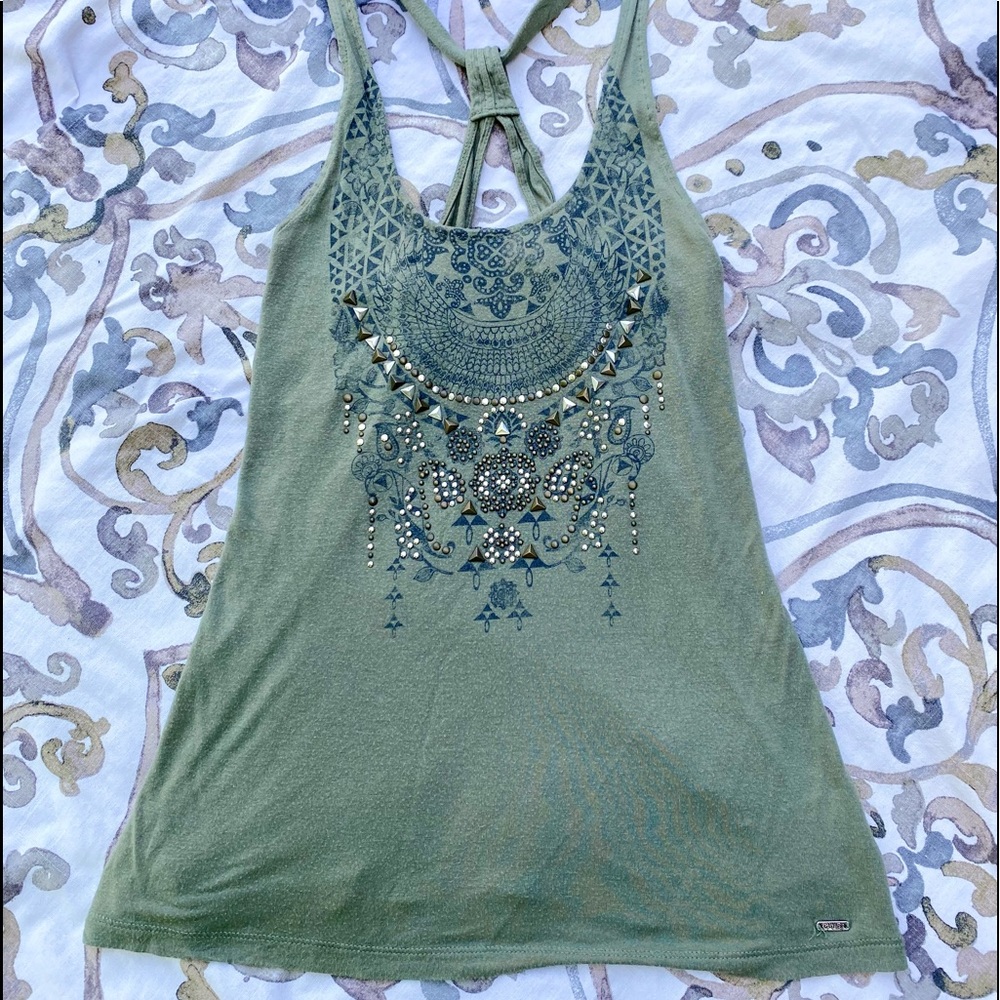 GUESS Tank Top | Womens Size Medium | Olive Green